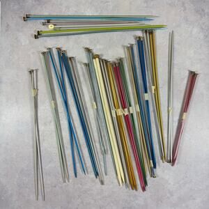 Lot of Knitting Needles Various Sizes 18 Pairs 10 Singles Bates Boye Aluminum